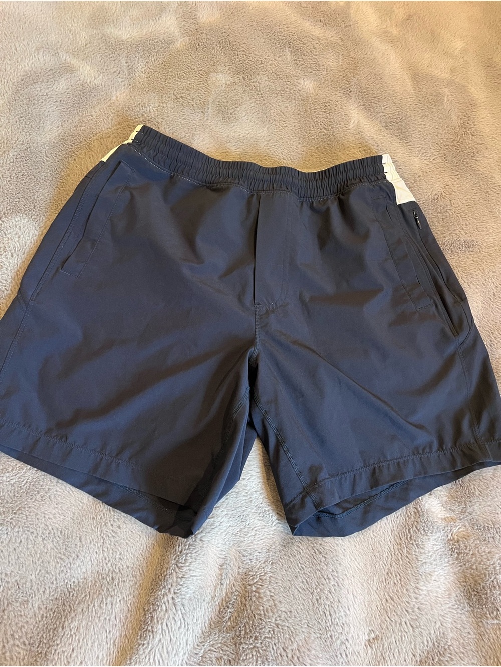 Birddogs Navy Athletic Shorts with White Side Accents L
